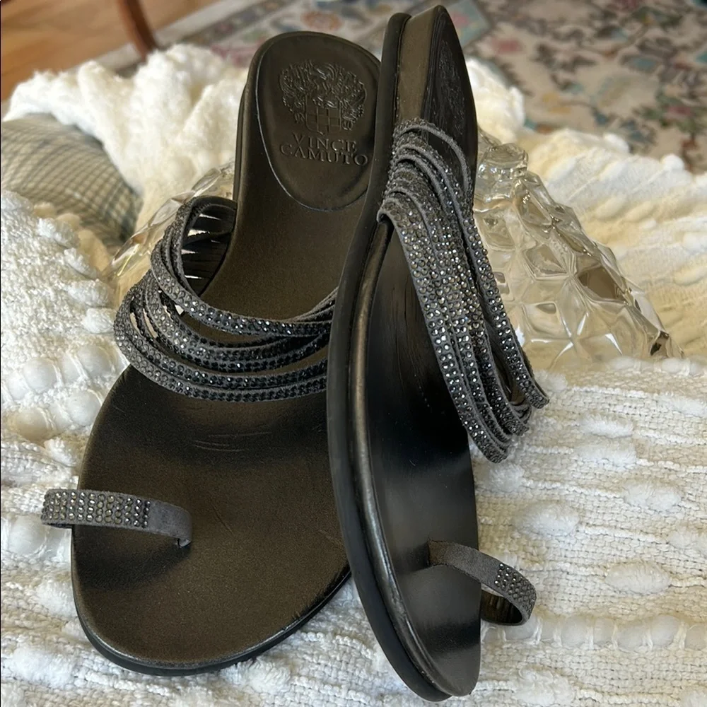 Vince Camuto Gray Sandals with Decorative Straps